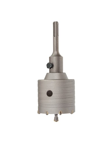 Corona pasamuros de metal duro (md) ø60 mm + husillo sds plus + broca guía