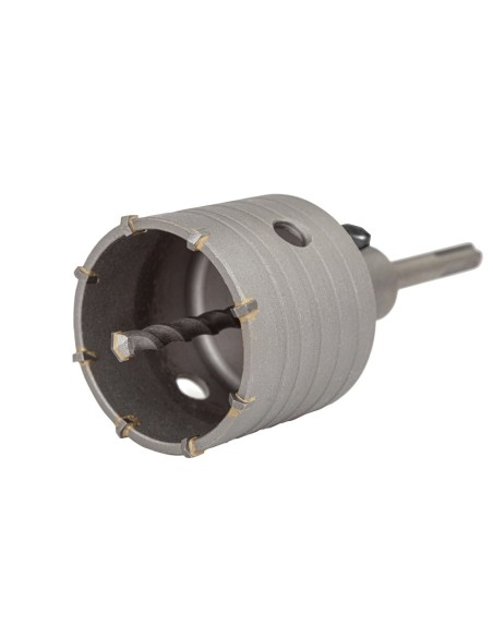 Corona pasamuros de metal duro (md) ø68 mm + husillo sds plus + broca guía