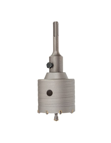 Corona pasamuros de metal duro (md) ø90 mm + husillo sds plus + broca guía