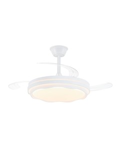 Ventilador de techo led cct, 3 aspas retráctiles 60 w, 6600 im, blanco, aspas ø106 cm, plafón ø15 cm, altura 30,5 - 40,5 cm