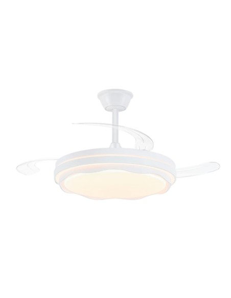 Ventilador de techo led cct, 3 aspas retráctiles 60 w, 6600 im, blanco, aspas ø106 cm, plafón ø15 cm, altura 30,5 - 40,5 cm