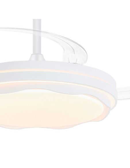 Ventilador de techo led cct, 3 aspas retráctiles 60 w, 6600 im, blanco, aspas ø106 cm, plafón ø15 cm, altura 30,5 - 40,5 cm
