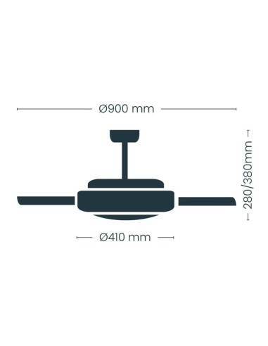 Ventilador de techo led cct, 3 aspas...