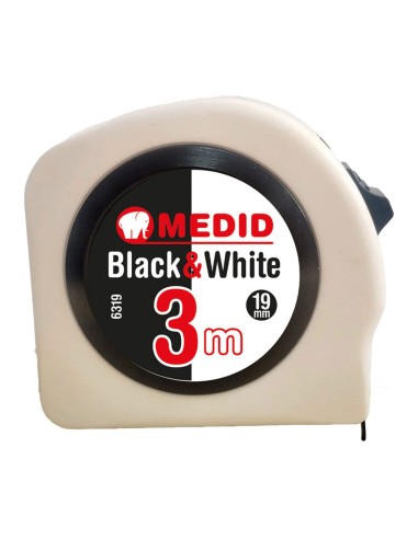 Flexómetro black & white 3 m x 19 mm