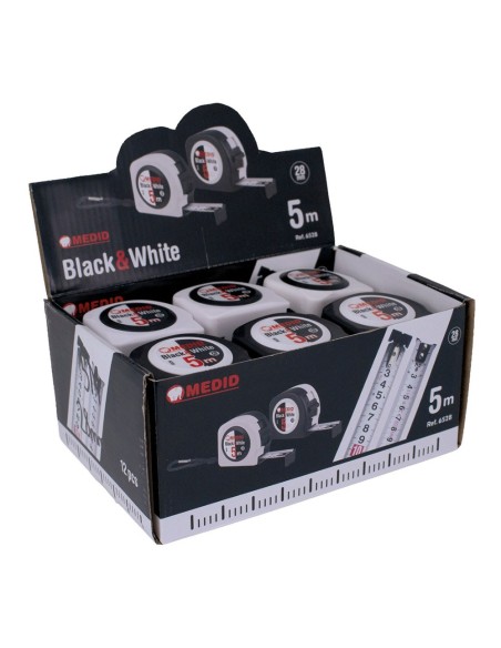 Flexómetro black & white 5 m x 28 mm