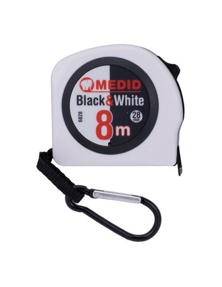 Flexómetro black & white 8 m x 28 mm