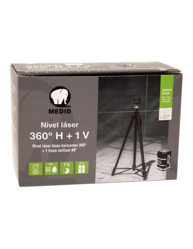 Nivel láser verde 360° h + 1 v