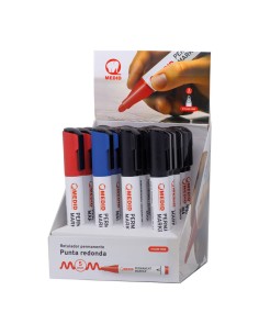 Marcador permanente punta gruesa 5 mm colores surtidos, expositor 20 uds