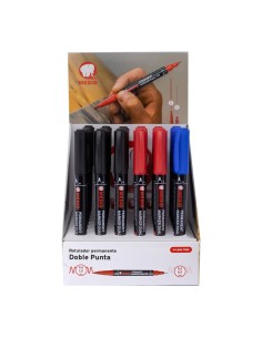Marcador permanente doble punta 0,2/0,5 mm colores surtidos, expositor 48 uds 2