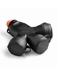 Adaptador con tapa de goma 3 tomas schuko 2p+t 16a 250v, ip54, negro, máx. 1,5 x 2,5 mm²