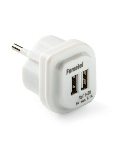 Adaptador 2 usb-a 2,1a 5 v blanco