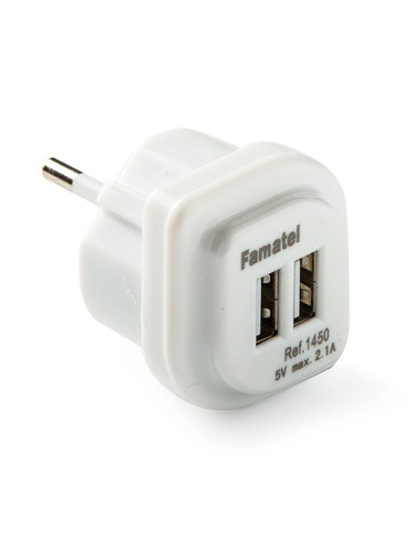 Adaptador 2 usb-a 2,1a 5 v blanco