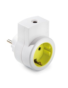 Adaptador 1 toma 2p+t schuko y salida de cable 16a 250 v blanco