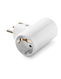 Adaptador doble 2p+t, 16a 250 v espigas 4,8 mm blanco