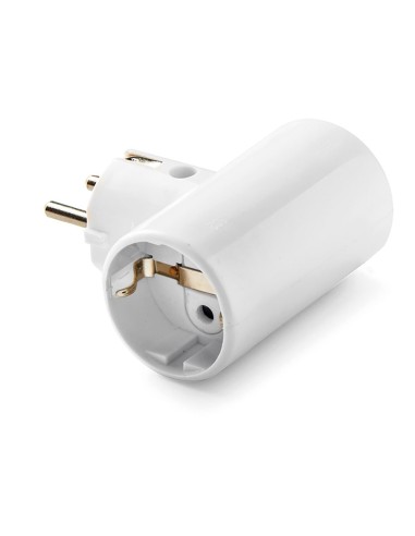 Adaptador doble 2p+t, 16a 250 v espigas 4,8 mm blanco