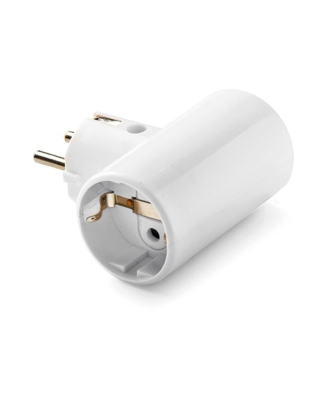 Adaptador doble 2p+t, 16a 250 v espigas 4,8 mm blanco
