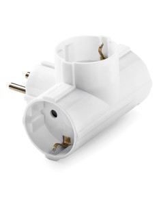 Adaptador triple schuko 2p+t, 16a 250 v, blanco