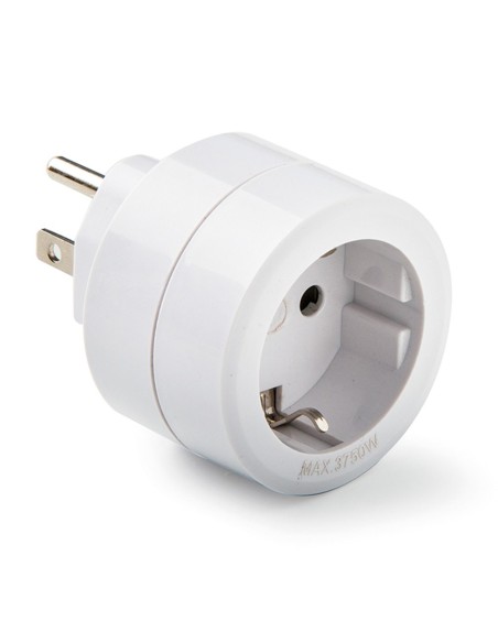 Adaptador americano - europeo, 15a 250 v, blanco