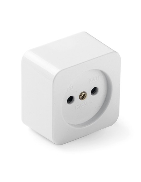 Base de superficie cuadrada 16a 250 v, blanca