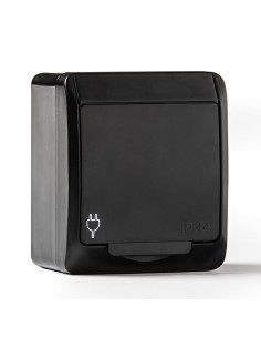 Base t/tl estanca, ip44 16 a 250 v, negro