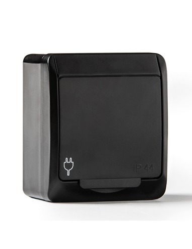 Base t/tl estanca, ip44 16 a 250 v, negro