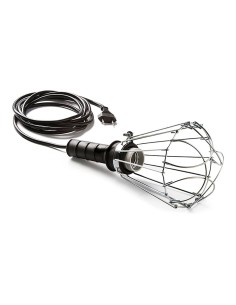 Lámpara portátil 200 w 250 v e27 mango de goma negro y cable de 5 m