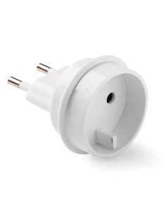 Adaptador europeo - universal, 10a 250 v, espigas 4 mm, blanco