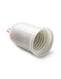 Portalámparas termoplástico provisional e-27 4a 250 v, blanco