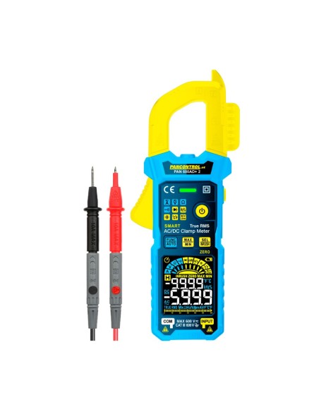Pinza amperimétrica digital inteligente pan 600ad+ 2 de 600 a ca/cc