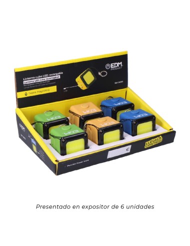 Linterna cubo led recargable. cob 3w 300lm...