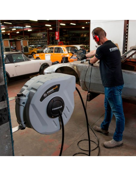 Enrollador automático con manguera aire comprimido, 10 m