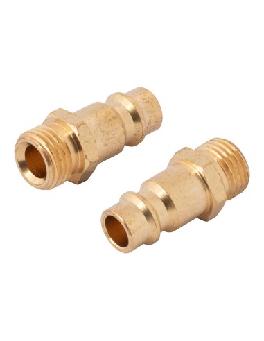 Conectores euro latón macho rosca macho ¼ pulg, 2 uds