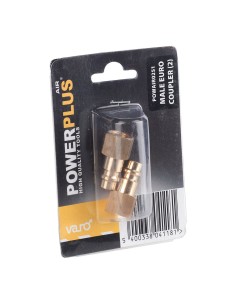 Conectores euro latón macho rosca hembra ¼ pulg, 2 uds