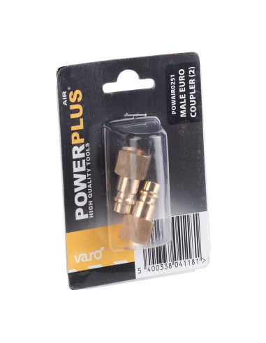 Conectores euro latón macho rosca hembra ¼ pulg, 2 uds