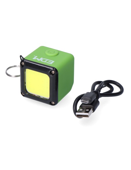 Linterna cubo led recargable. cob 3w 300lm 1.000mah con usb + iman. funcion power bank. colores surtidos