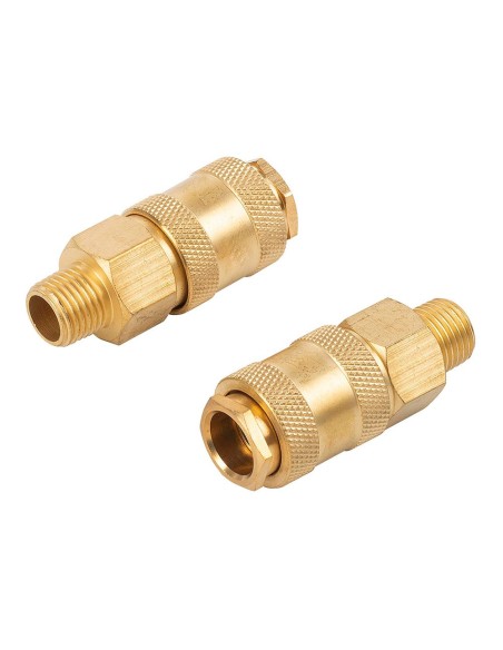 Conectores universales latón hembra rosca macho ¼ pulg, 2 uds