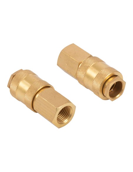 Conectores universales latón hembra rosca hembra ¼ pulg, 2 uds