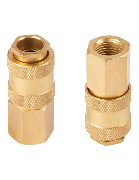 Conectores universales latón hembra rosca hembra ¼ pulg, 2 uds