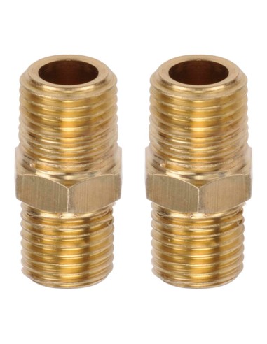 Conectores dobles latón macho ¼ macho ¼ pulg, 2 uds