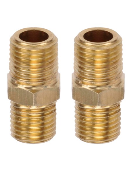 Conectores dobles latón macho ¼ macho ¼ pulg, 2 uds