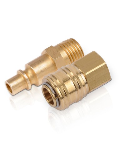 Conectores adaptador latón euro hembra / orion macho ¼ pulg, 2 piezas