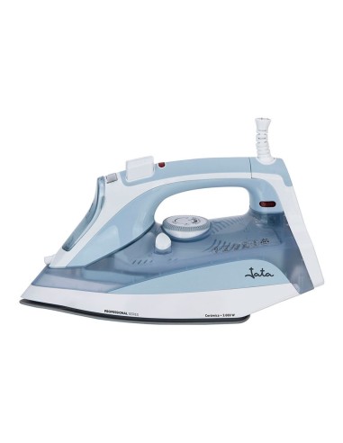 Plancha de vapor cerámica 3000 w, azul y blanca