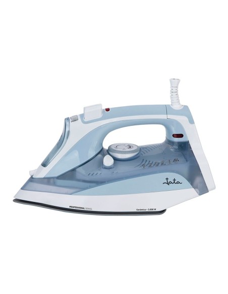 Plancha de vapor cerámica 3000 w, azul y blanca