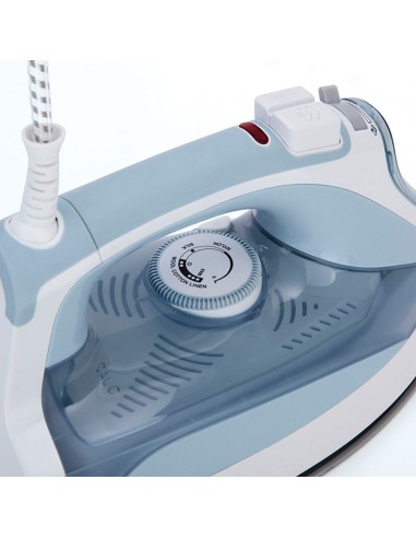Plancha de vapor cerámica 3000 w, azul y blanca