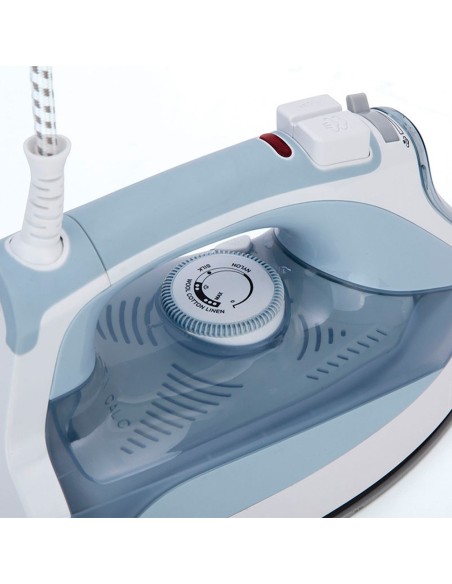 Plancha de vapor cerámica 3000 w, azul y blanca