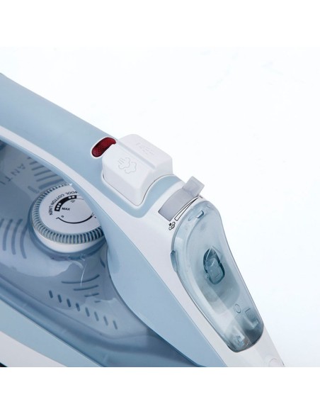 Plancha de vapor cerámica 3000 w, azul y blanca