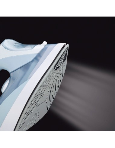Plancha de vapor cerámica 3000 w, azul y blanca