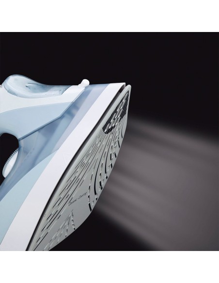 Plancha de vapor cerámica 3000 w, azul y blanca