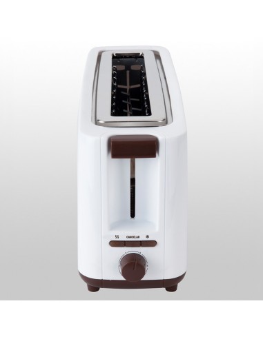 Tostadora ranura ancha 900 w, blanca-marrón