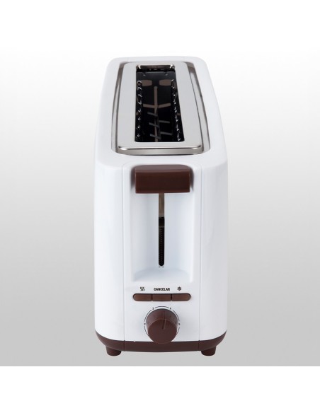 Tostadora ranura ancha 900 w, blanca-marrón